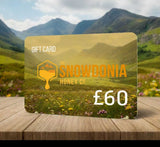 Snowdonia Honey Co. gift card with a scenic background