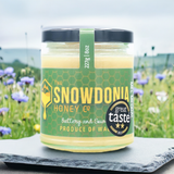 a jar of Soft Set Honey with a green label from The Snowdonia Honey Co.